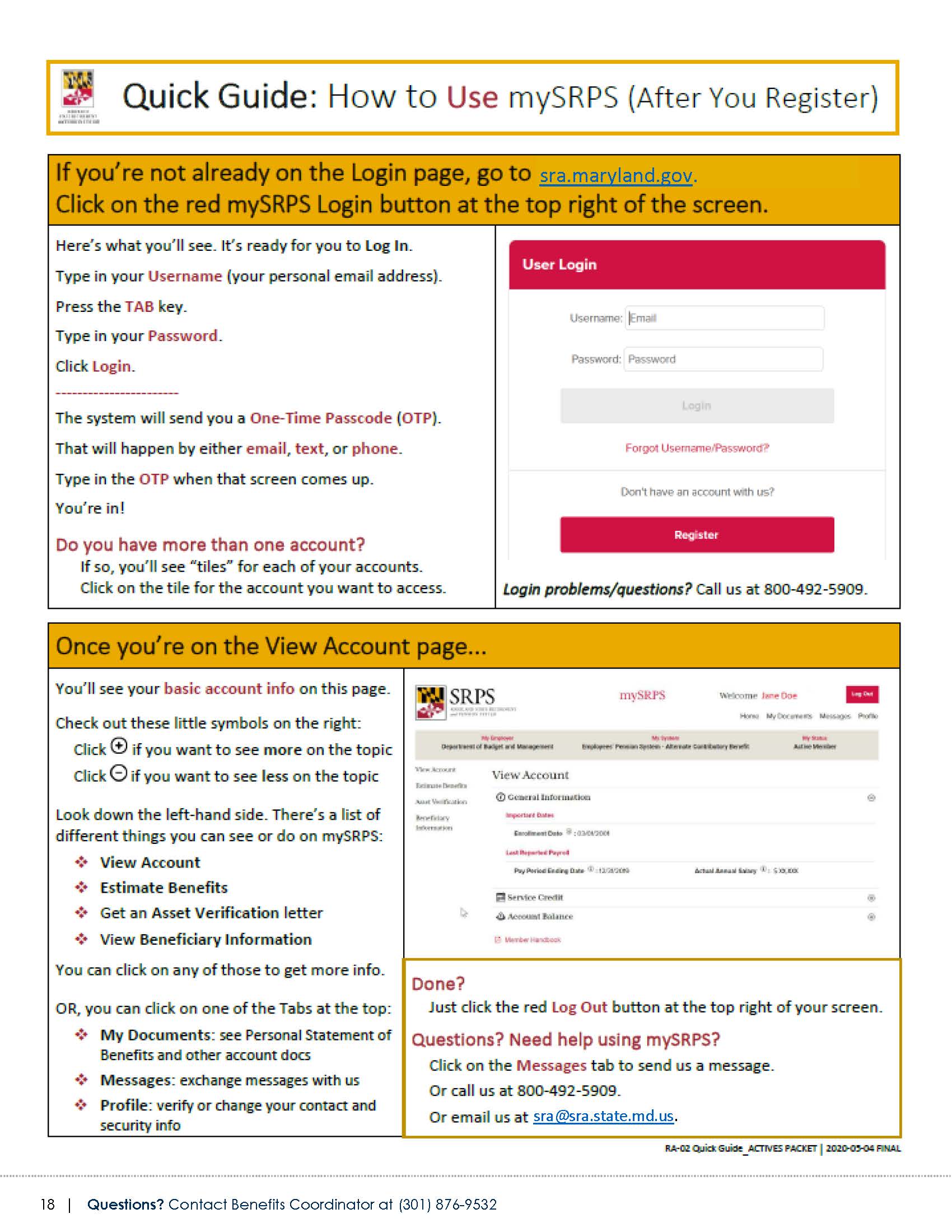 MySRPS Quick Guide (After you Register)